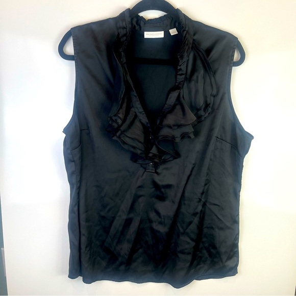 5 FOR $20 Black Ruffled Sleeveless Top - Picture 1 of 5